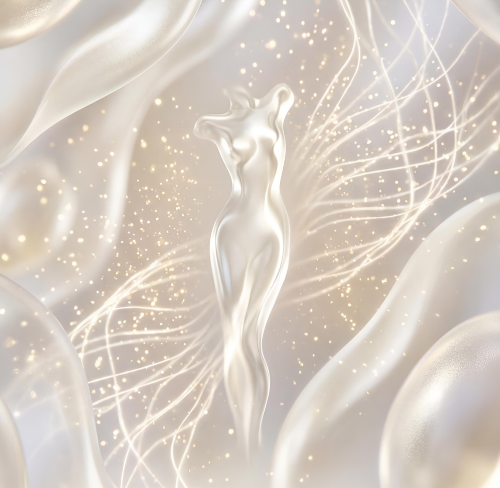 Abstract figure with ethereal background